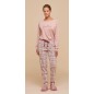 Women's Pyjamas in Warm Pink Fleece Cotton with Plaid Pants Noidinotte Women's Pyjamas in Warm Pink Fleece Cotton with Plaid Pants Noidinotte