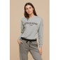 Women's Pyjamas in Warm Cotton Fleece Grey Noidinotte