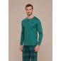Pigiama Uomo in Caldo Cotone Verde con Pantalone Scozzese Noidinotte Pigiama Uomo in Caldo Cotone Verde con Pantalone Scozzese Noidinotte