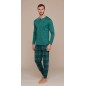 Pigiama Uomo in Caldo Cotone Verde con Pantalone Scozzese Noidinotte Pigiama Uomo in Caldo Cotone Verde con Pantalone Scozzese Noidinotte