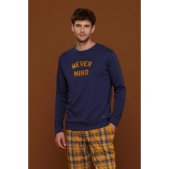 copy of Herrenpyjama aus warmer grüner Baumwolle mit schottischer Hose Noidinotte