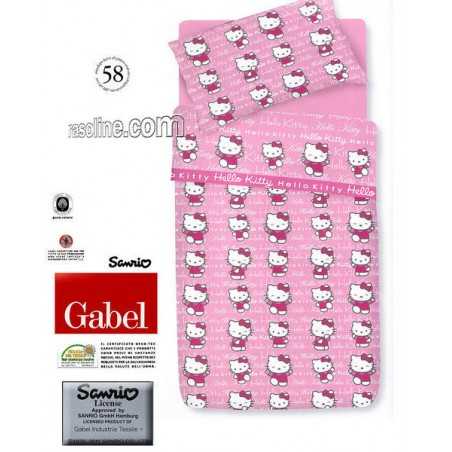 Set Copripiumino una Piazza Hello Kitty Step Up Rosa Gabel