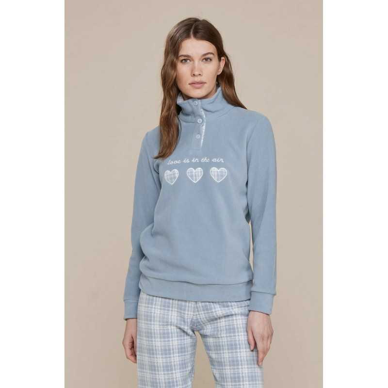 Pyjamas de survêtement pour femmes en micropolaire gris Noidinotte