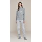 Women's Warm Hearts Jumpsuit Pyjamas in Grey Microflee Noidinotte Women's Warm Hearts Jumpsuit Pyjamas in Grey Microflee Noidinotte