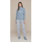 Women's Warm Hearts Jumpsuit Pyjamas in Grey Microflee Noidinotte Women's Warm Hearts Jumpsuit Pyjamas in Grey Microflee Noidinotte