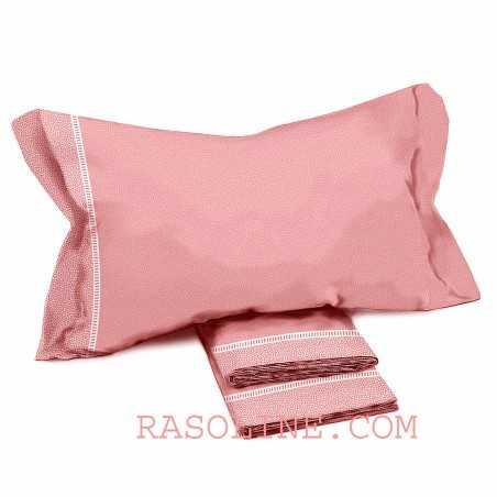 CRONO Powder Pink Cotton Sheet Set for King / Super King size