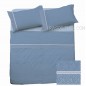 Komplettes Baumwoll Bettlaken-Set Doppelbett CRONO Luftfahrtblaue