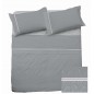 Komplettes Baumwoll Bettlaken-Set Doppelbett CRONO Grau