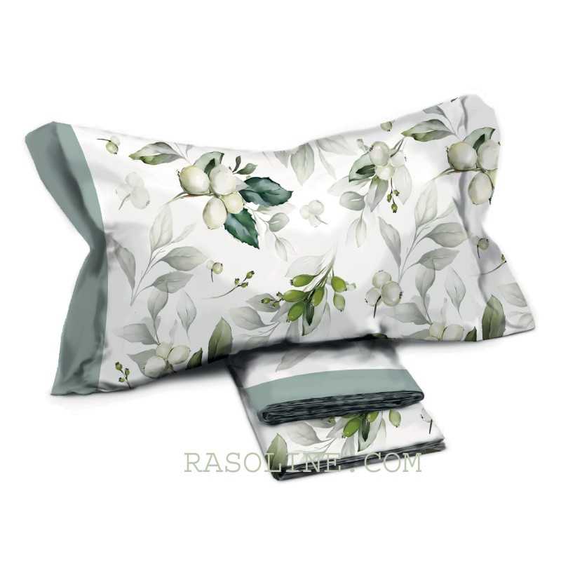 ADUA Sage Green Cotton Sheet Set for King / Super King size