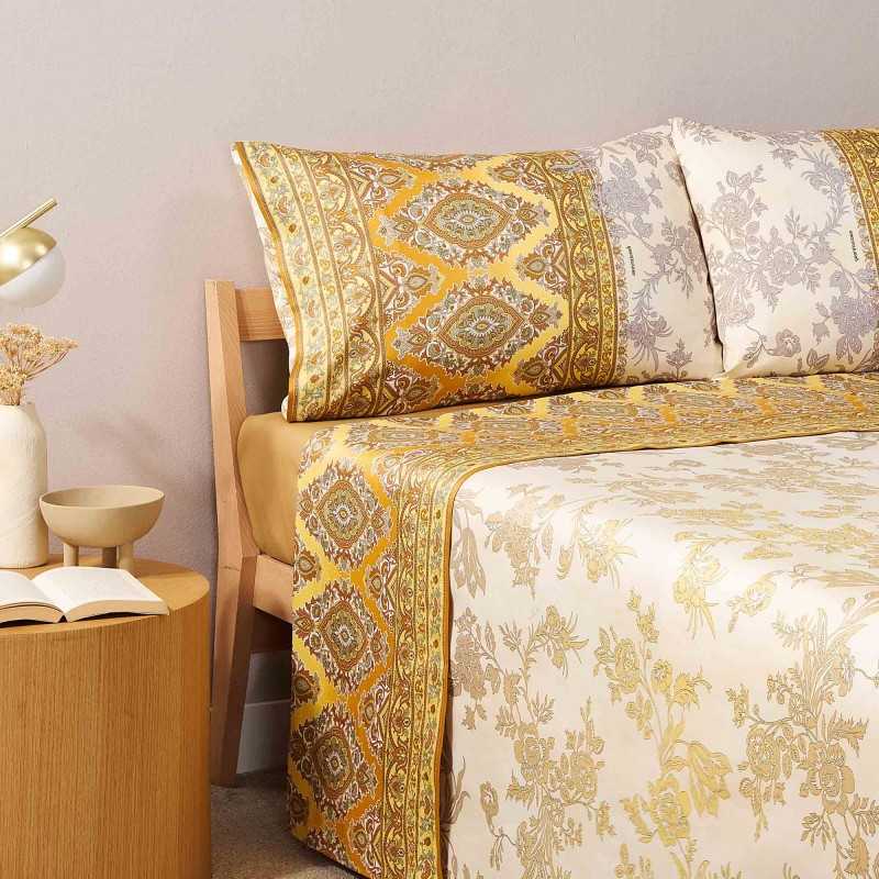 PARURE de drap Couvre-Lit Agrigento Granfoulard Bassetti