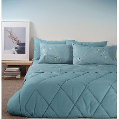 Completo letto matrimoniale Portulaca Bluette Lontano