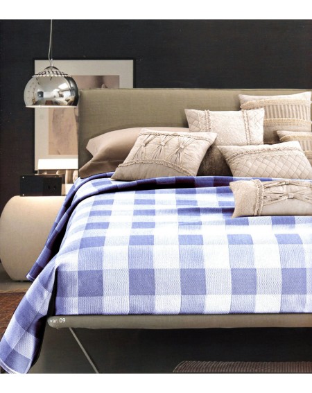 Copriletto Matrimoniale Non Trapuntato Jacquard Samoa Blu Avorio GFFerrari