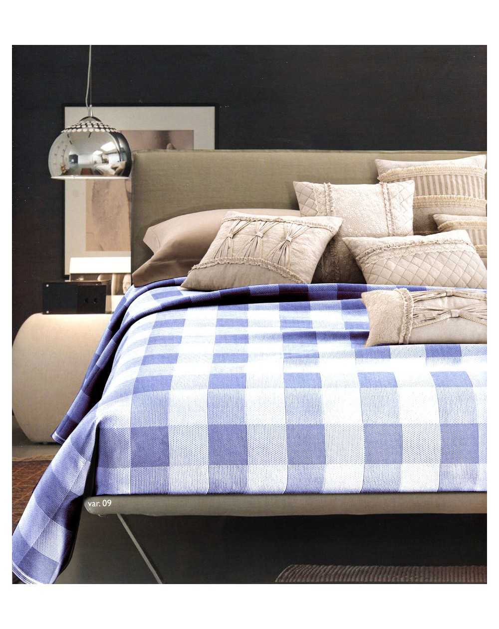 Copriletto Matrimoniale Non Trapuntato Jacquard Samoa Blu Avorio GFFerrari