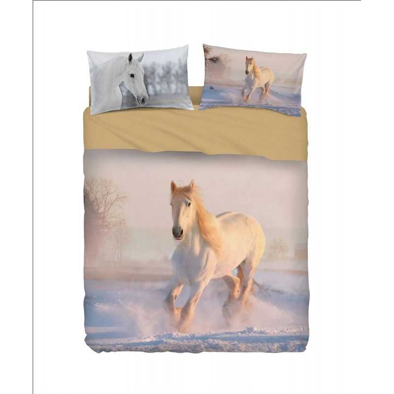 Parure Housse de Couette Double Lit WHITE HORSE Imagine Bassetti