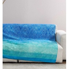 Telo Arredo Copridivano Copriletto Kerala Blu 180x270cm Granfoulard Bassetti Divano