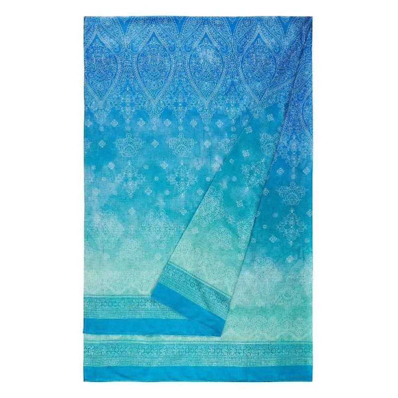 Telo Arredo Copridivano Copriletto Kerala Blu 270x270cm Granfoulard Bassetti