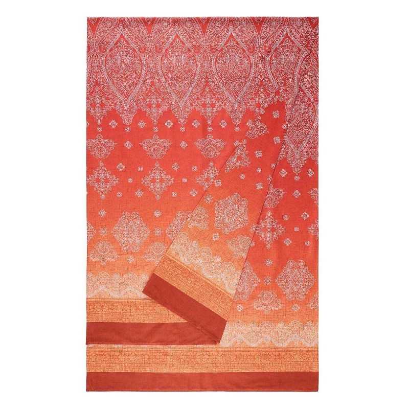 Telo Arredo Copridivano Copriletto Kerala Arancio 270x270cm Granfoulard Bassetti