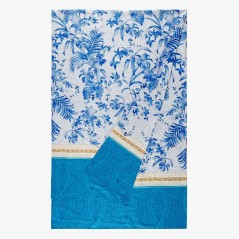 Furnishing throw Ibiscus Tattoo Blue Granfoulard Bassetti 180x270 cm