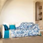 Foulard de decoración Ibiscus Tattoo Azul Bassetti 270x270 cm