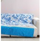 Foulard de decoración Ibiscus Tattoo Azul Bassetti 270x270 cm