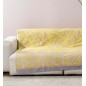 Telo Arredo Copridivano Copriletto Indian Roses Giallo 270x270cm Granfoulard Bassetti