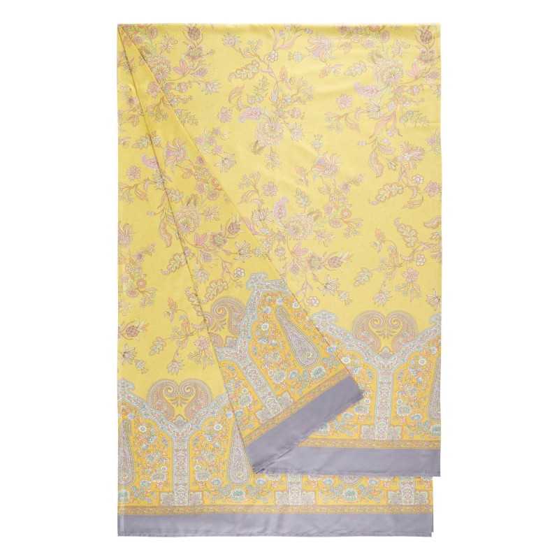 Telo Arredo Copridivano Copriletto Indian Roses Giallo 270x270cm Granfoulard Bassetti