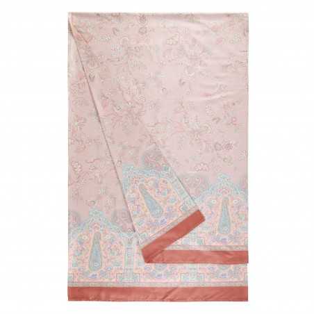 Telo Arredo Copridivano Copriletto Indian Roses Rosa 270x270cm Granfoulard Bassetti