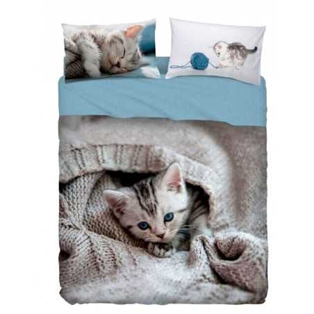 Sheet Set Cover single bed WOOL CAT Imagine Bassetti