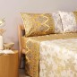 Telo Arredo Copridivano Copriletto Agrigento Oro 270x270cm Granfoulard Bassetti