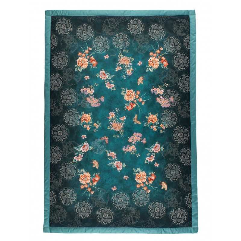 Elegante Plaid Granfoulard Esperidi Petrolblau Bassetti