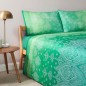 Juego Funda Nordica Kerala Verde Satén de algodón GRANFOULARD BASSETTI