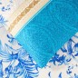 PARURE de drap Couvre-Lit Ibiscus Tattoo Bleu Granfoulard Bassetti
