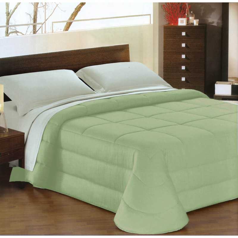 Winter Quilt Ines Green in Shiny Cotton Sateen High Quality