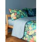 Couette d'hiver double Flower Gate en coton bleu Bassetti