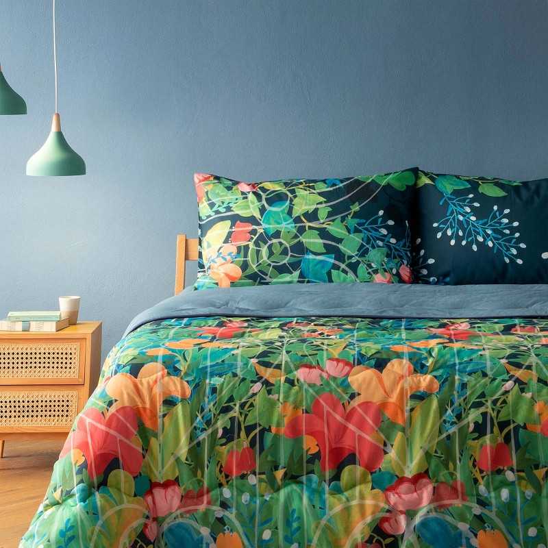 Comforter king size Flower Gate Blue Bassetti