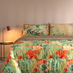 Edredón de invierno algodón Flower Gate Beige Bassetti