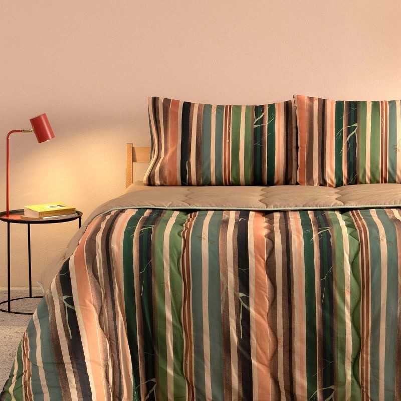 Couette d'hiver double Grove vert en coton Bassetti