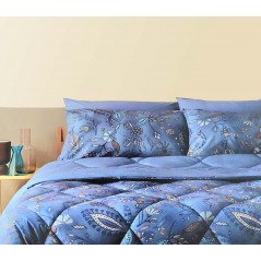 Bassetti Sikar Blau Doppel-Winterdecke aus reiner Baumwolle