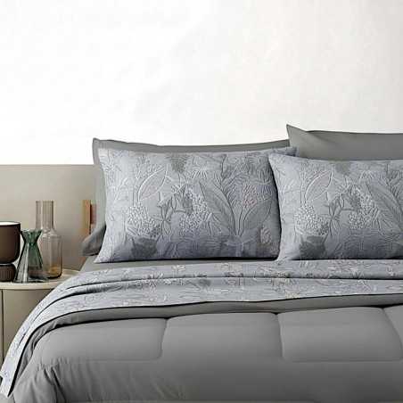 Parure de Drap Pour Lit Double Aster Gris Bassetti